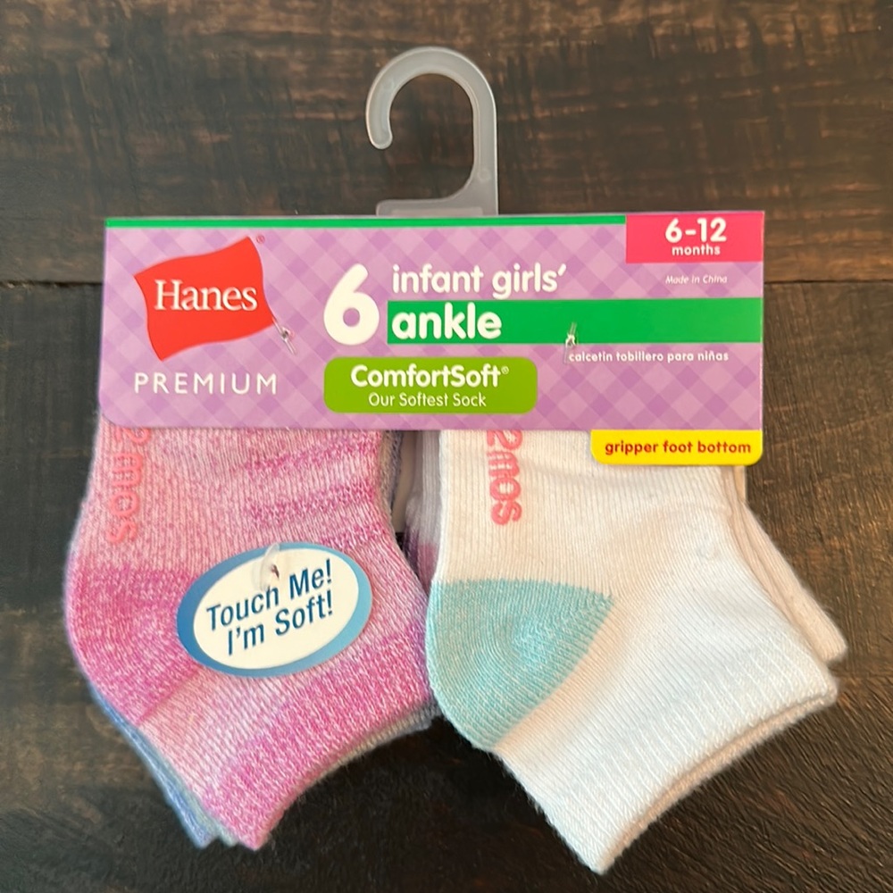 🐝3/$15🐝 Hanes Infant Girl’s Ankle Socks